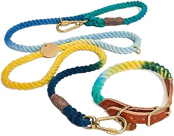 Found My Animal　Cat & Dog　首輪　NATURAL TAN FOUND MY ANIMAL ROPE & LEATHER CAT & DOG COLLAR - DARK TAN